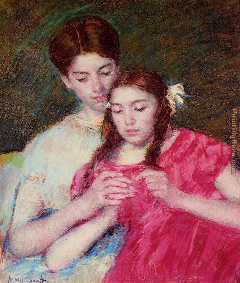 The Crochet Lesson painting - Mary Cassatt The Crochet Lesson art painting